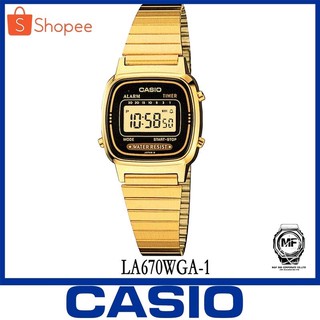 Casio Standard นาฬิกาข้อมือผู้หญิง สายสเตนเลส รุ่น LA670WGA-1 สินค้าขายดี ของแท้ 100% ประกันศูนย์ CASIO 1 ปีเต็มLA670WGA