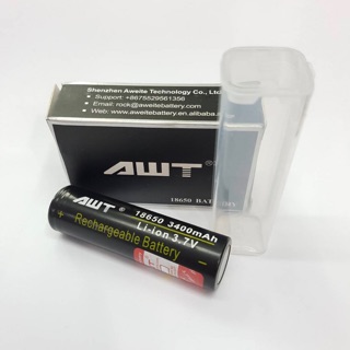 ถ่านชาร์จ AWT 18650 3400mAh ของแท้ เช็คโค๊ดได้ 1 ก้อน