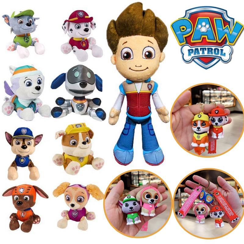 พร้อมส่ง Paw Patrol ของเล่นตุ๊กตาหมา ของเล่นสําหรับเด็ก ตุ๊กตาการ์ตูน พวงกุญแจ Ryder Rubble Chase Rocky Zuma Skye