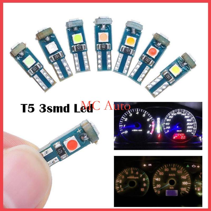 รถรถจักรยานยนต์ T5 LED 3smd เมตร LED Dashboard Light Wedge Instrument โคมไฟตัวบ่งชี้สัญญาณหลอดไฟ 303