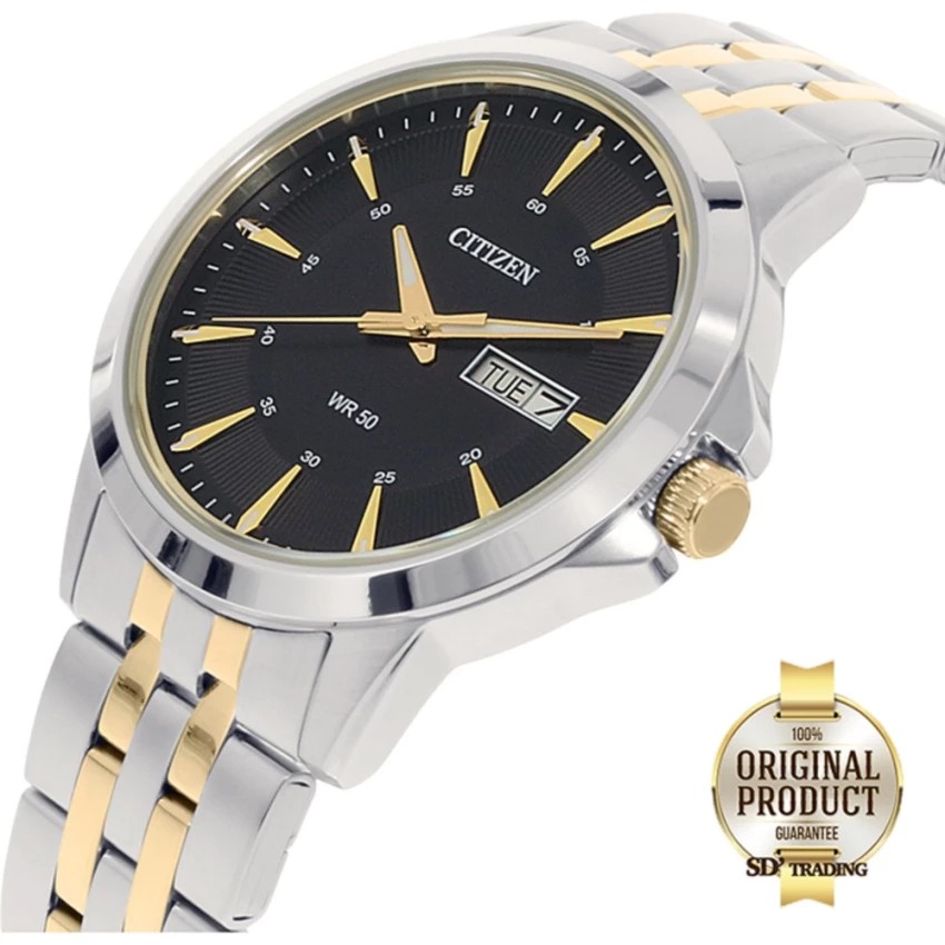 CITIZEN Quartz Men's Watch สายสเตนเลส รุ่น BF2018-52E - 2กษัตริย์ Silver-Gold/Black