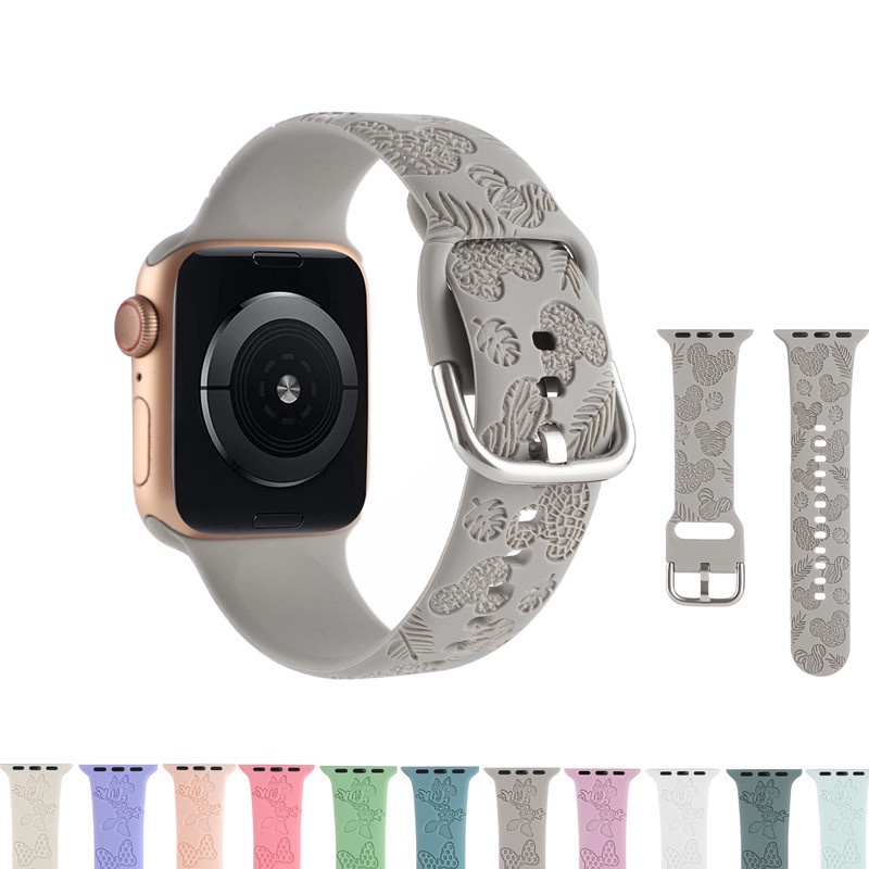 สายนาฬิกาข้อมือซิลิโคน ลายการ์ตูนมิกกี้เมาส์ สําหรับ Apple Watch 38 มม. 40 มม. 41 มม. 42 มม. 44 มม. 45 มม. iWatch Series 8 7 6 SE 5 4 3 2 1