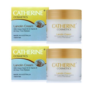 CATHERINE LANOLIN CREAM with Grape Seed Oil &amp; vitamin E 100 ml. แพ็คคู่