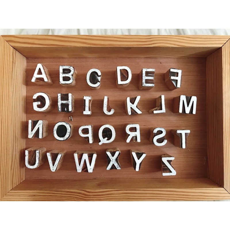 Woodblock stamp India alphabet A-Z มีทั้งหมด 26 ตัว อักษร ขายทั้งเซต