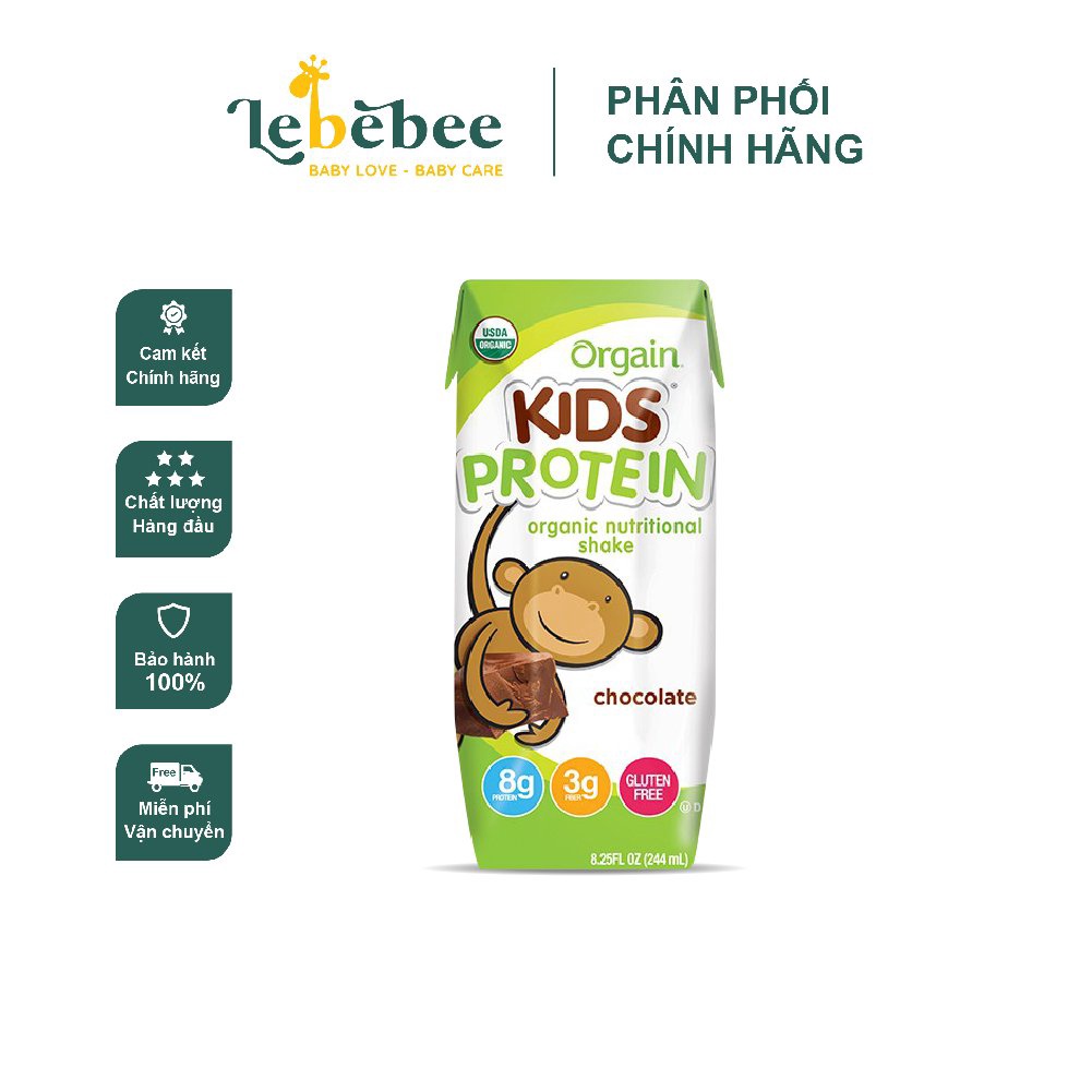 Orgain Kids Organic Milk Vanilla Protein ( กล ่ อง 244มล . )