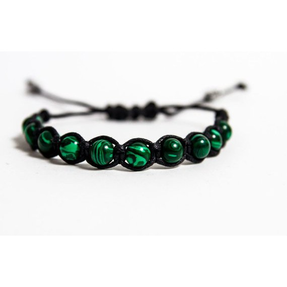 Malachite Mens Bracelet,Healing Stone,Men Bracelet,Love Stone for his