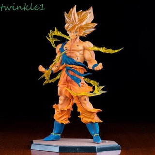 Twinkle1 ตุ๊กตาฟิกเกอร์ Son Goku Super Saiyan ขนาดเล็ก ของเล่นสําหรับเด็ก