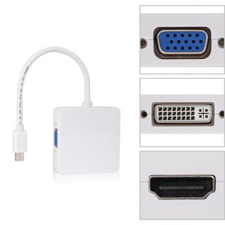 Mini Display Port To HDMI/DVI/VGA Adapter (White)