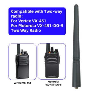 【T-VX451】เสาอากาศยาง สองทาง สําหรับวิทยุ Vertex VX-451 Motorola VX-451-DO-5 VHF 136-174 Mhz