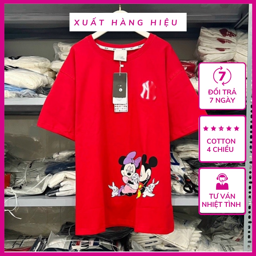 เสื้อยืดผู้หญิง MLB mickey สีแดงของแท้ 2021 เสื้อยืด vnxk ยืด 4 ทิศทาง