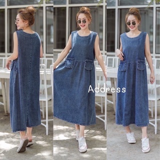 🌈🌿🌼🌸🌺💙🇰🇷 Jeans Sleeveless Maxi Dress Pocket🇰🇷