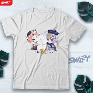 [COD]เสื้อยืด พิมพ์ลาย Chibi Diona Qiqi Genshin ImpactS-5XL