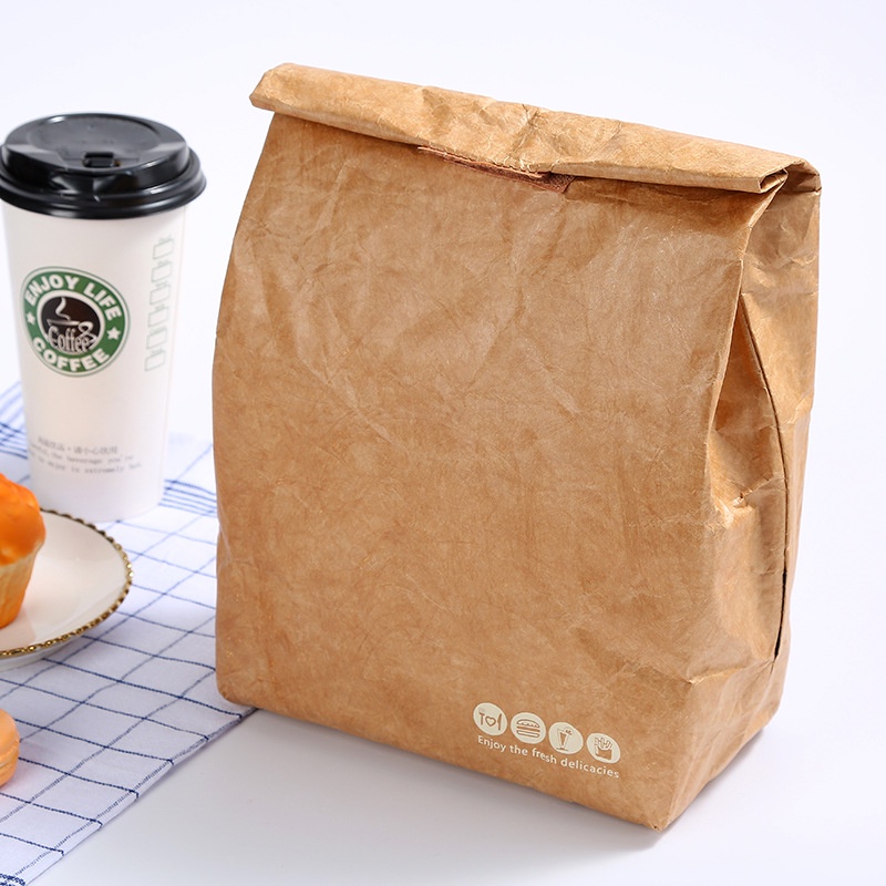COD•habiBrown Paper Lunch Bag กระสอบเก็บความร้อนแบบหุ้มฉนวนแบบใช้ซ้ําได้
