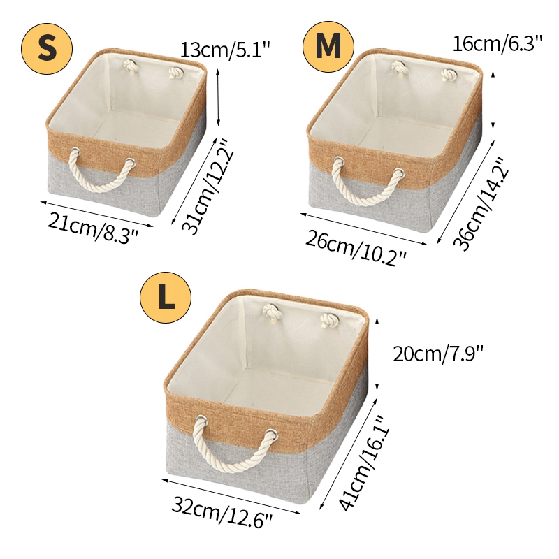 ตะกร้าเก็บของ  ผ้าฝ้ายและผ้าลินินแบบพับได้ มีหูหิ้วทั้งสองด้าน มีสีต่างๆให้เลือก - รูปที่ 6