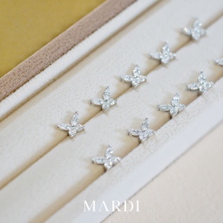 Mardi Jewelry ต่างหูเงินแท้ 925 ต่างหูผีเสื้อ Nabi Butterfly Earrings