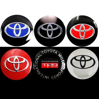 สติกเกอร์โลโก้ตราสัญลักษณ์ 56 มม. สําหรับติดดุมล้อรถยนต์ TOYOTA 4 ชิ้น