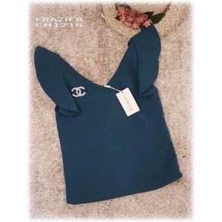 CH1218_เสื้อคอวีระบายแขน (Free Size)