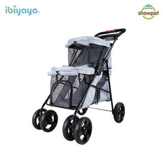 Ibiyaya รถเข็นสุนัข แบบ4ล้อ FS1770 Double Decker Pet Bus รับน้ำหนักได้ 6-15 Kg.