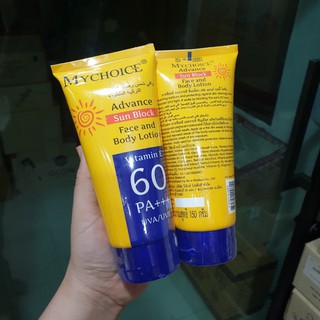 กันแดดมายช้อยส์ กันแดด 2 IN 1 สำหรับผิวหน้าและผิวกาย ปกป้องได้ทั้ง UVA และ UVB. SPF 60 PA+++ ปกป้อง ยาวนาน มีวิตามิน A C