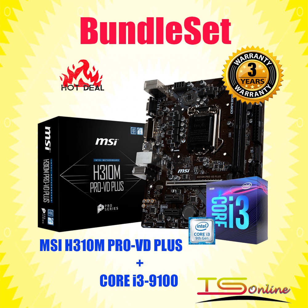 ชุดหน่วยประมวลผล Intel Core I3 9th Gen I3-9100 Core I3 10th Gen I3-10100 Core I3-10105 พร้อมเมนบอร์ด