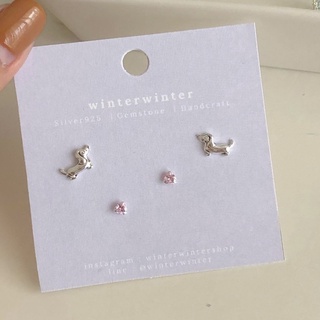 (โค้ด MZ8QP ลด 45.-) Winterwinter Jewelry Silver925 : เครื่องประดับเงินแท้925  เซ็ตน้องหมาดัชชุน (Dachshund)