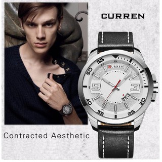 Curren นาฬิกาข้อมือผู้ชาย สายหนัง หน้าปัดเท่ห์ล้ำ รุ่น C8213