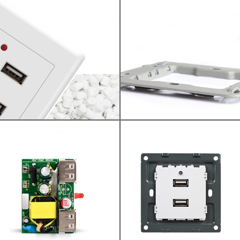 Fa USB Mounting Charger Power Adapter Plug Outlet Grounded Wall Socket 2 4 พอร์ต