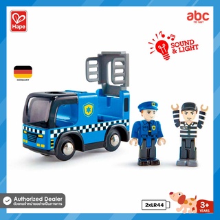 Hape ของเล่นไม้ รถตำรวจ มีสัญญาณไฟและเสียงไซเรน Police Car with Siren ของเล่นเสริมพัฒนาการ 3 ขวบ ขึ้นไป