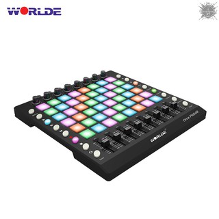 to worlde pad 48 usb midi drum pad 48 rgb backlit 8 ปุ่ม 16 ปุ่ม 8 สกู๊อตแบบพกพา