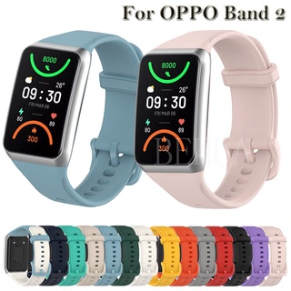 สายนาฬิกาข้อมือ ซิลิโคนนิ่ม หลากสี สําหรับ oppo Band 2 Smartband oppo band2