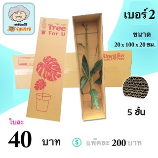 กล่องต้นไม้ กล่องไปรษณีย์ เบอร์ 2 ลูกฟูกหนา 5ชั้น ( 5 ใบ )