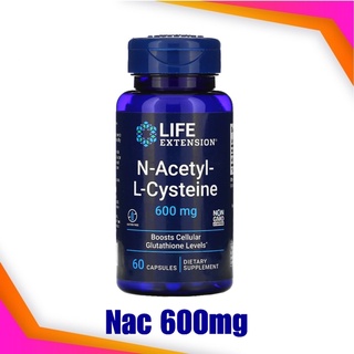 [Exp10/2024] Life Extension NAC N-Acetyl-L-Cysteine 600 mg สำหรับผิวและตับ 60 Capsules