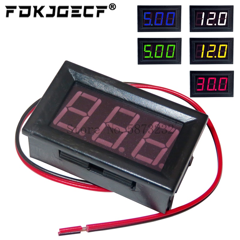 Mini Digital Voltmeter DC 4.5V ถึง 30V Digital Voltmeter แผงแรงดันไฟฟ้าสําหรับ 6V 12V 24V Electromob