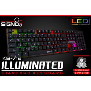 SIGNO Illuminated Standard Keyboard รุ่น KB-712 (Black)