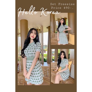 Hello Korea Set ไหมพรมลายหัวใจ ผู้หญิงสไตล์คาเฟ่ น่ารักมากค่า❤️❤️❤️
