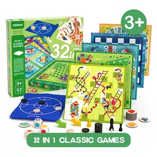 Mideer-บอร์ดเกมส์ 32 เกมส์ ใน 1 กล่อง / 32 in 1 box board game