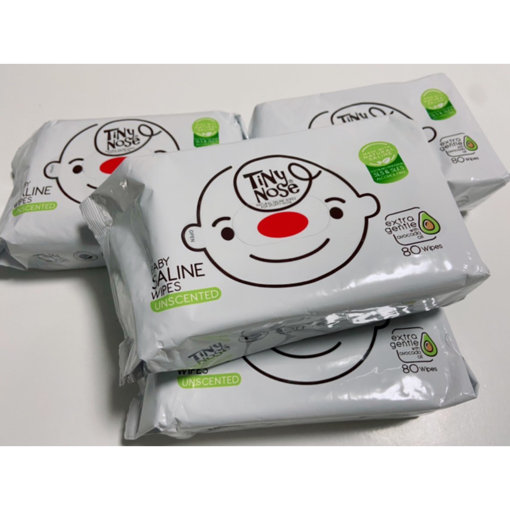Tiny Nose Baby Wipe 80 sheet (ไทนี่โนส) ทิชชู่เปียกสูตรน้ำเกลือ