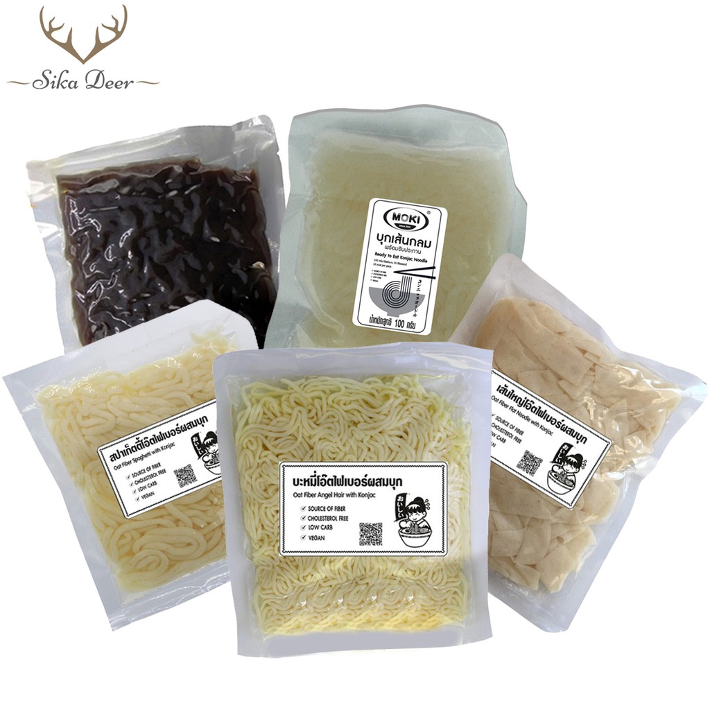 MOKI รวมบุกเส้น เส้นโอ๊ต 100 บุกไข่มุก บุกเพื่อสุขภาพ บุกข้าว บะหมี่โอ๊ต สปาเก็ตตี้ คีโต คลีน Keto friendly