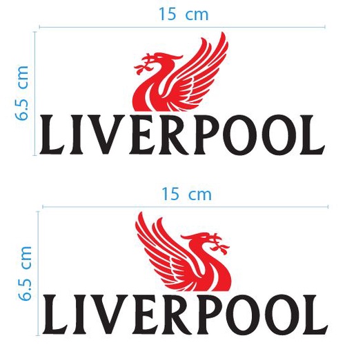 สติกเกอร์ ตัด ไดคัท ติด แต่ง กระจกมองข้าง รถยนต์ Liverpool หงส์แดง ขนาด 15 x 6.5 ซม. (ด้าน ซ้าย + ขวา ) วัสดุ PVC กันน้ำ