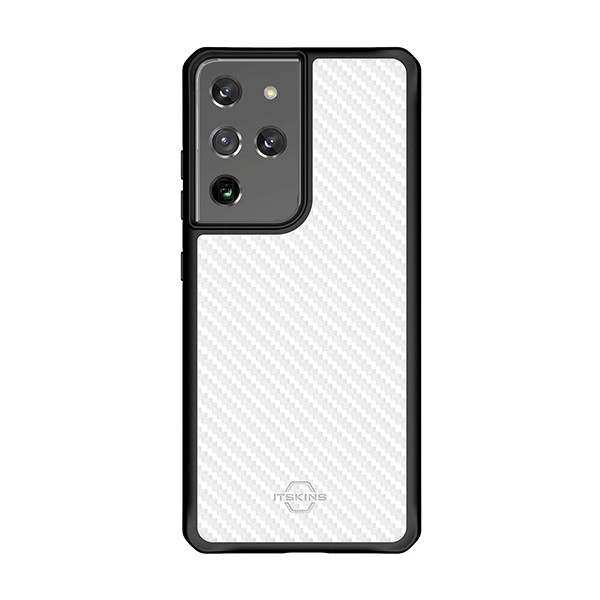 Itskins Case Galaxy S21 Ultra Hybrid - สีดําและโปร่งใส