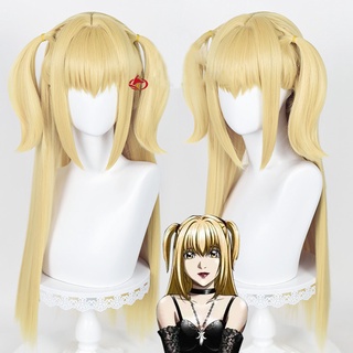 วิกผมคอสเพลย์ อะนิเมะ Death Note Golden Yellow Misa Amane ทนความร้อน สําหรับผู้หญิง ปาร์ตี้ฮาโลวีน