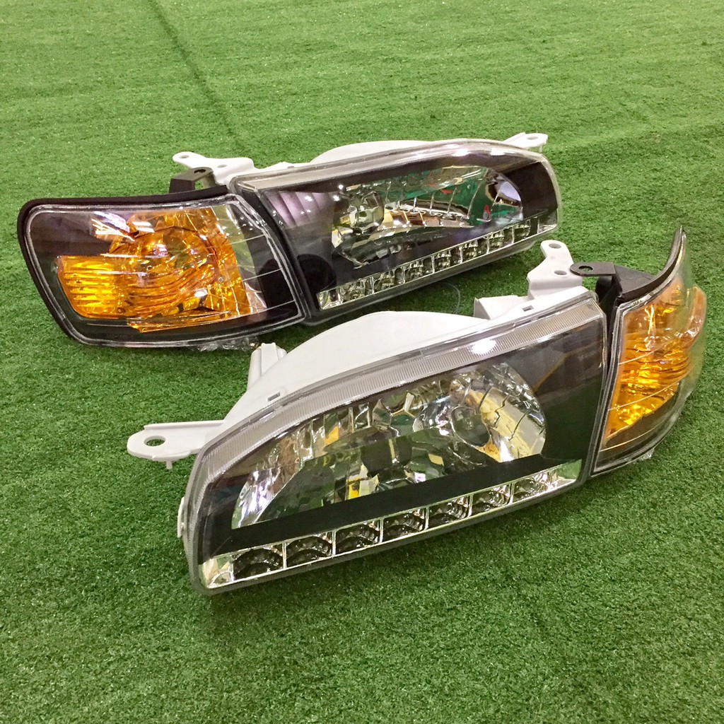 ใหม่ล่าสุดไฟหน้า AE110 AE111 EE110 EE111 โคมดำ LED พร้อมไฟมุมดำ