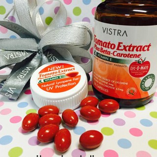 VISTRA Tomato Extract Plus Beta-Carotene วิสทร้า สารสกัดจากมะเขือเทศ ผสม เบต้า-แคโรทีน และวิตามินอี ขนาด 30 เม็ด