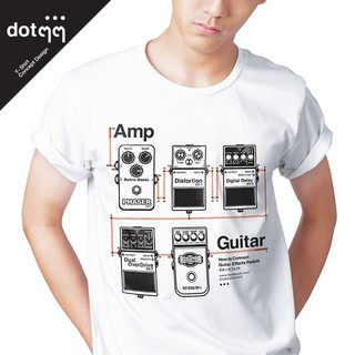 dotdotdot เสื้อยืดผู้ชาย Concept Design ลาย Effect Guitar (White)สามารถปรับแต่งได้