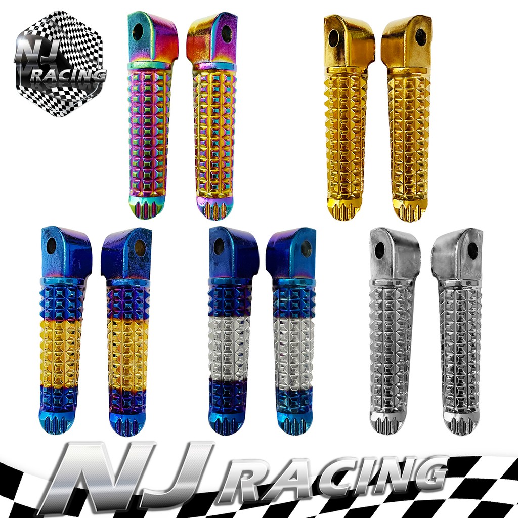 NJ RACING ที่พักเท้าหลัง แต่ง (ลายหางจระเข้) งานอลูมิเนียม รถจักรยานยนต์ สำหรับ HONDA ทุกรุ่น //1 คู่