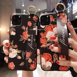 เคสโทรศัพท์มือถือ ซิลิโคน TPU นิ่ม ลายดอกไม้ พร้อมสายคล้องข้อมือ สําหรับ Xiaomi Redmi Note 7 8T 8 Pro