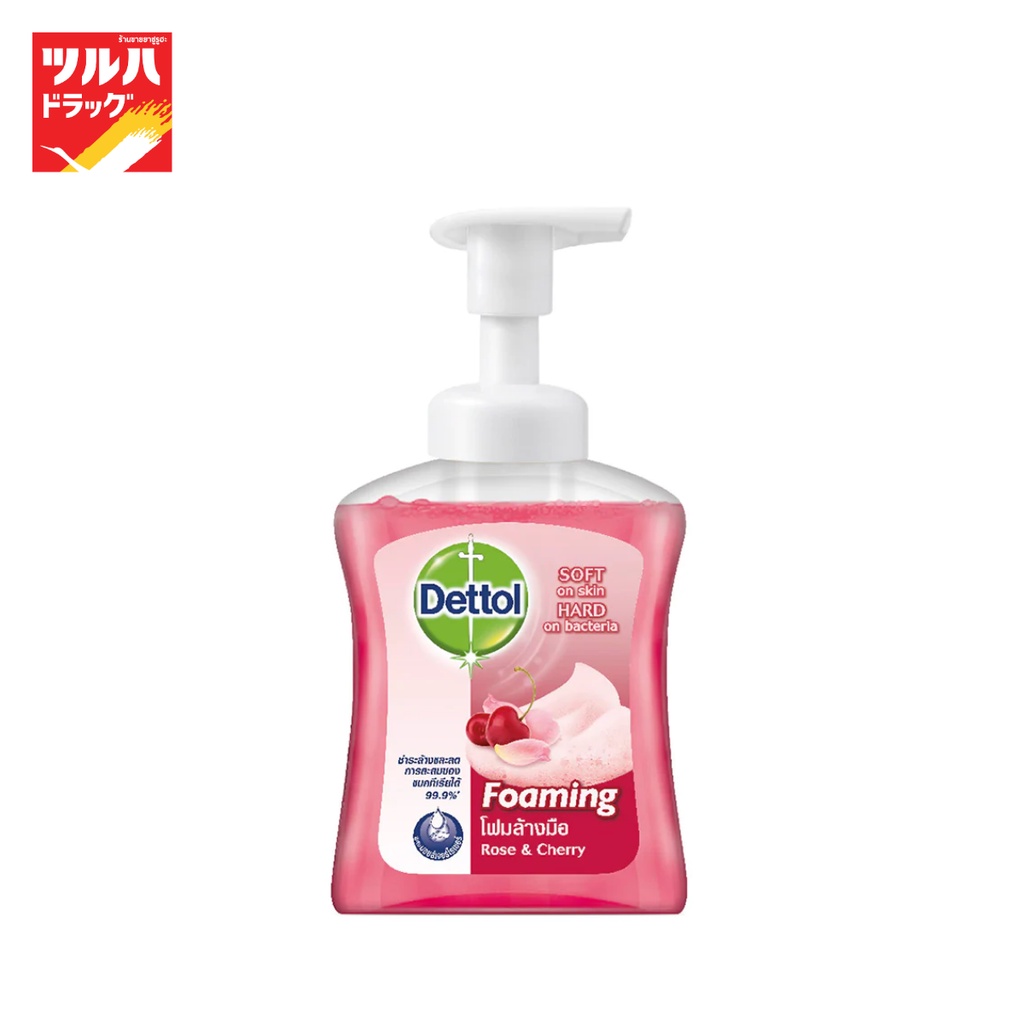 เดทตอล โฟมล้างมือ สูตรโรสแอนด์เชอร์รี่ 250 มล./Dettol Foam Handwash Rose & Cherry Pump 250 ml.