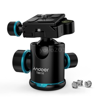 andoer tb 81 x หัวบอลหมุนได้ 360 องศาสําหรับขาตั้งกล้อง dslr 3 ชิ้น 1