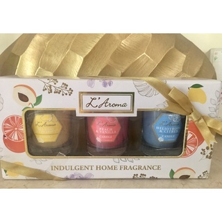 L’Aroma Indulgent Home Fragrance ชุดเทียน 3 กลิ่นมาในกล่องน่ารักมากค่ะ