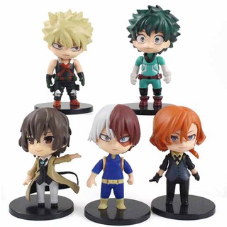 โมเดลฟิกเกอร์ My Hero Academia Midoriya Izuku Bakugo Katsuki Todoroki Shoto Bungo Stray Dogs ของเล่นสําหรับเด็ก 5 ชิ้น ต่อชุด